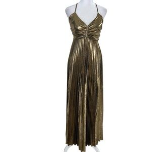 Thirty/thirty LA Elegant Gold  Maxi Dress NWT size Small